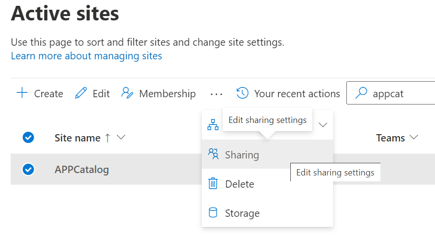 Site external sharing