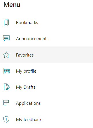 Favorites user profile